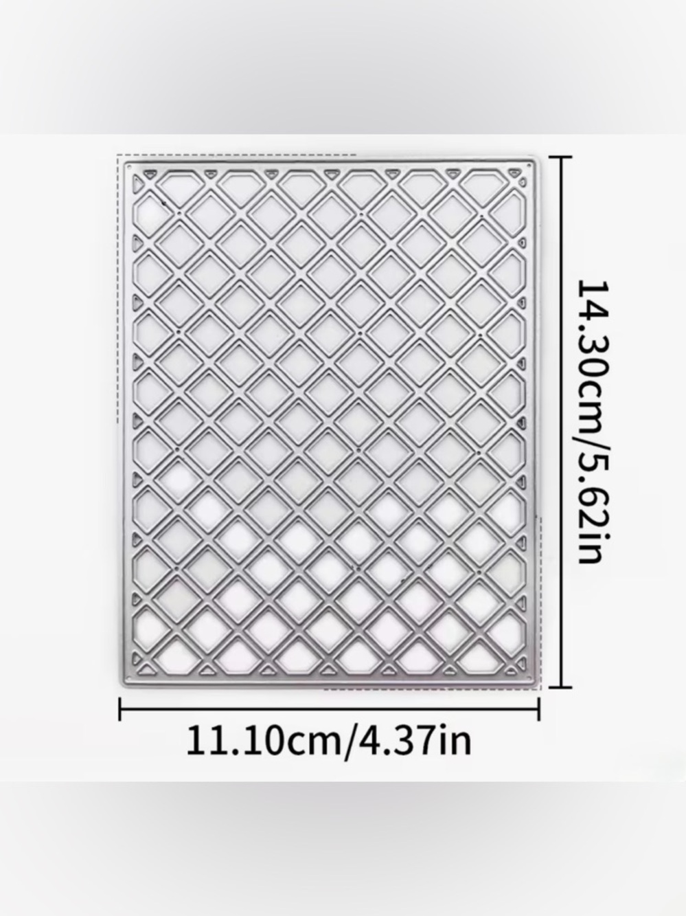 💜 Grid-Patterned Rectangular Metal Die Cut - Picture 4 of 4